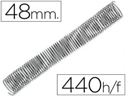 CJ25 espirales Q-Connect metálicos negros 48mm. paso 5:1